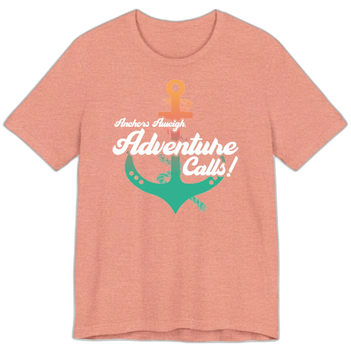 Anchors Aweigh Adventure Calls Premium T-Shirt in Heather Sunset