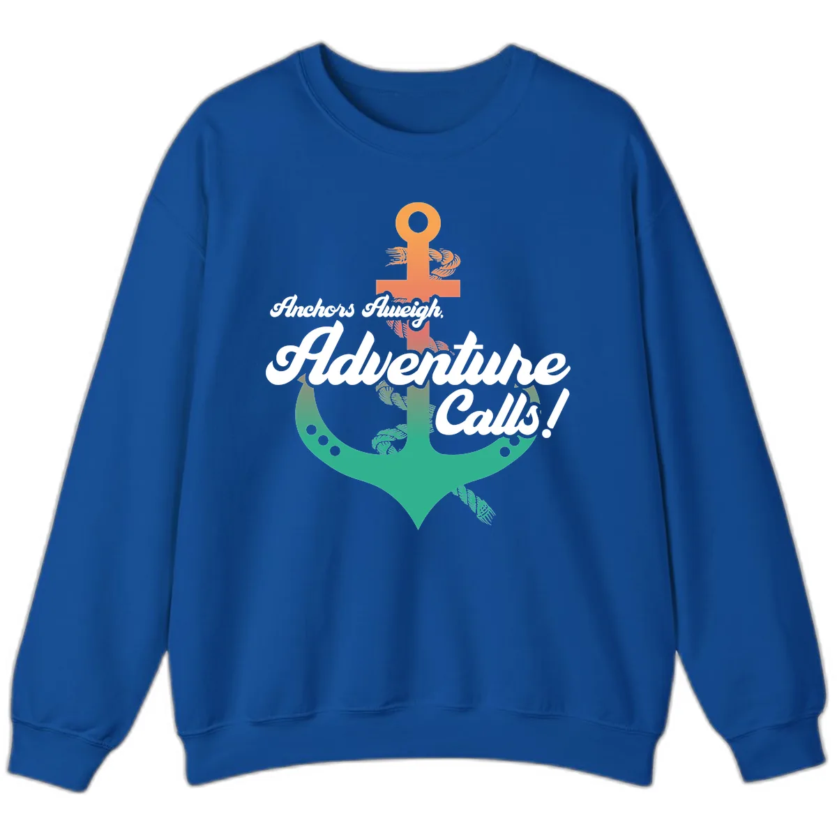 Anchors Aweigh Adventure Calls Sweatshirt in Royal