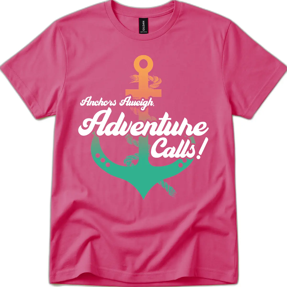Anchors Aweigh Adventure Calls T-Shirt in Heliconia