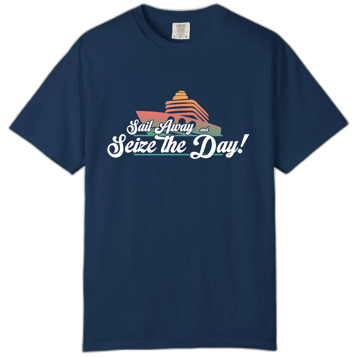 Sail Away and Seize the Day Comfort Color in Navy