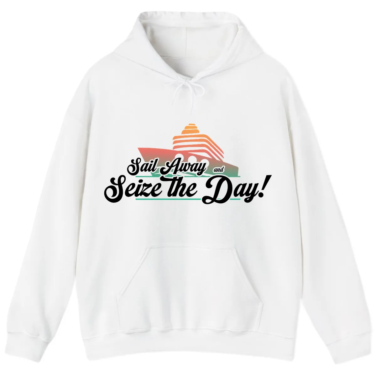 Sail Away and Seize the Day Hoodie in White