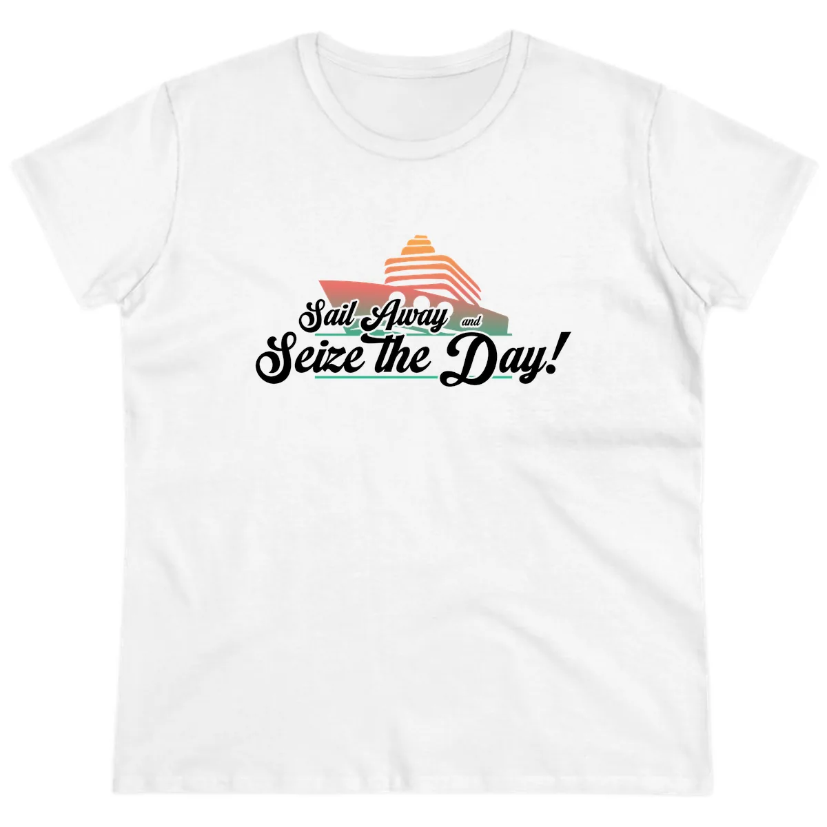 Sail Away and Seize the Day Ladies Tee in White
