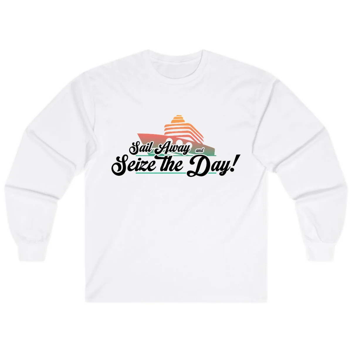 Sail Away and Seize the Day Long Sleeve in White