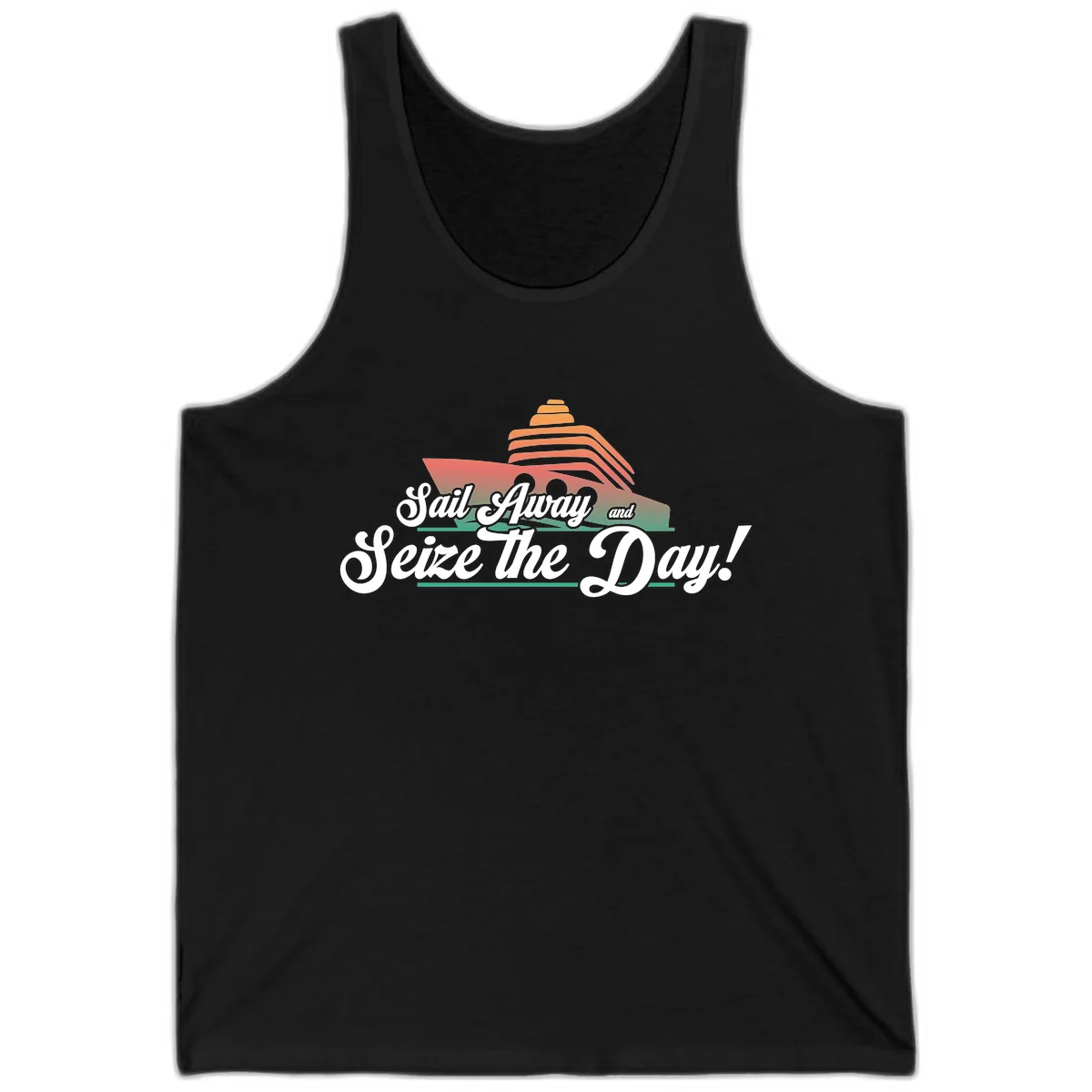 Sail Away and Seize the Day Tank in Black