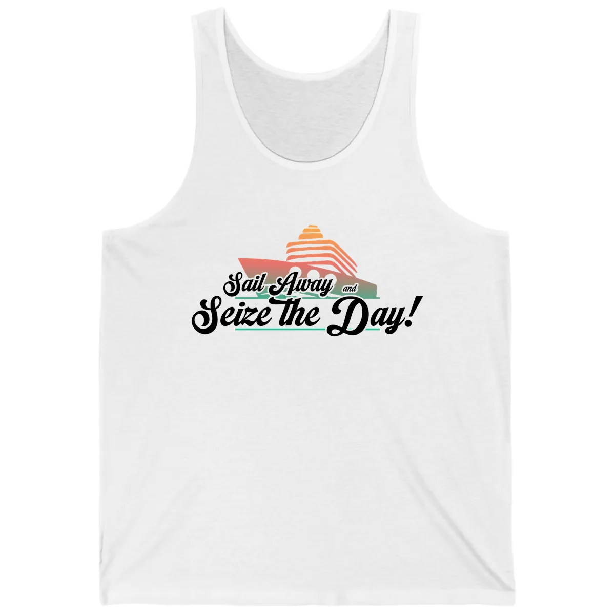 Sail Away and Seize the Day Tank in White
