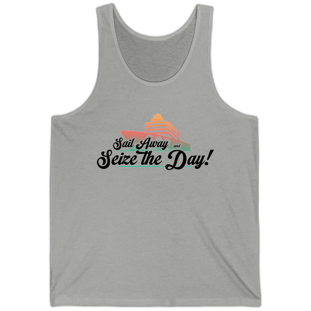 Sail Away and Seize the Day Tank in Athletic Heather
