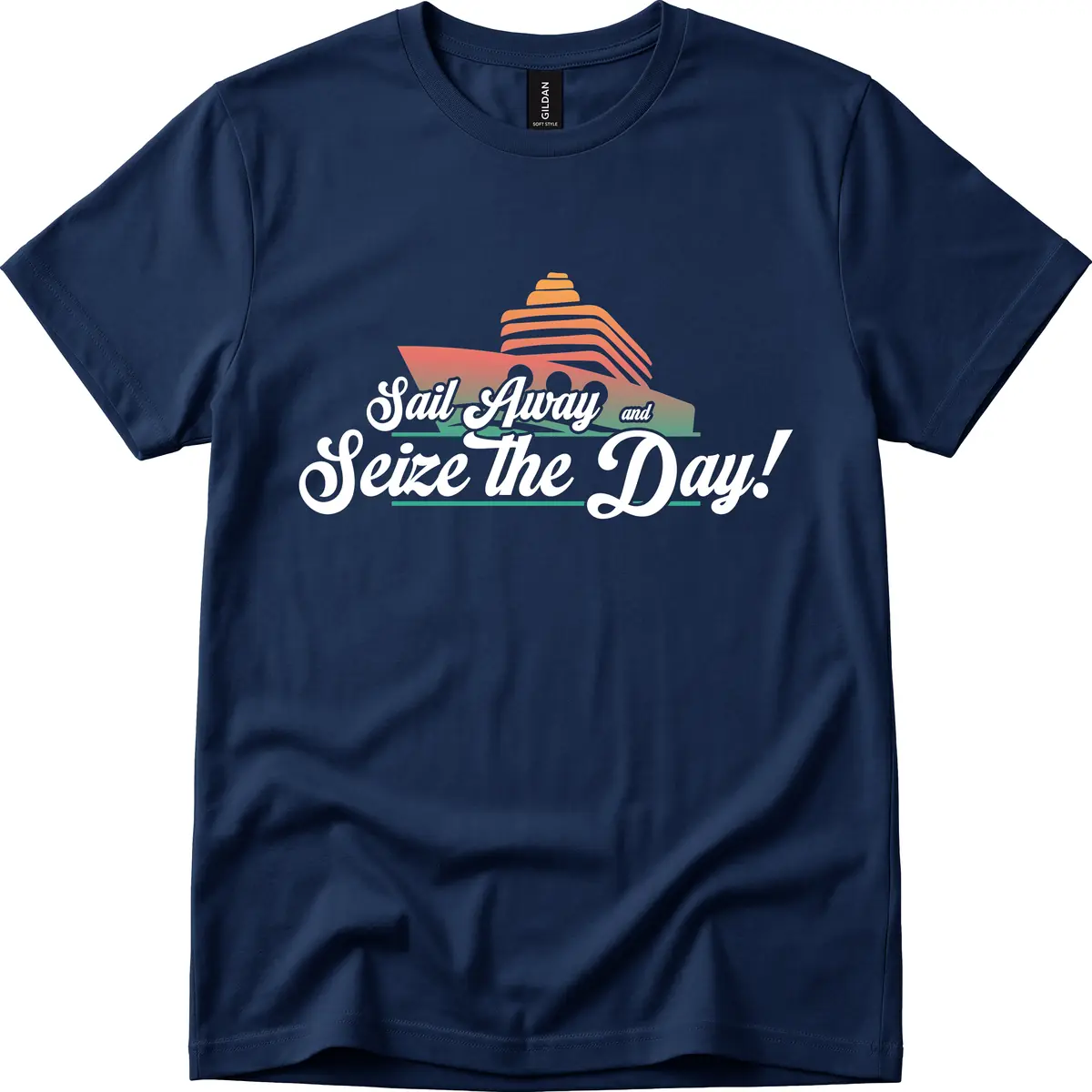 Sail Away and Seize the Day T-Shirt in Navy
