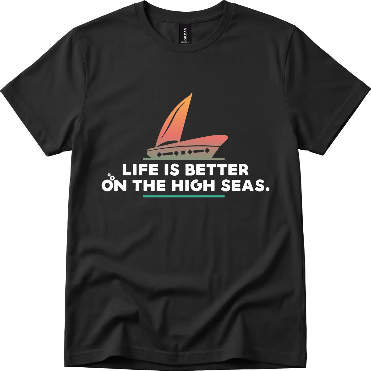Life Is Better On The High Seas T-Shirt in Black