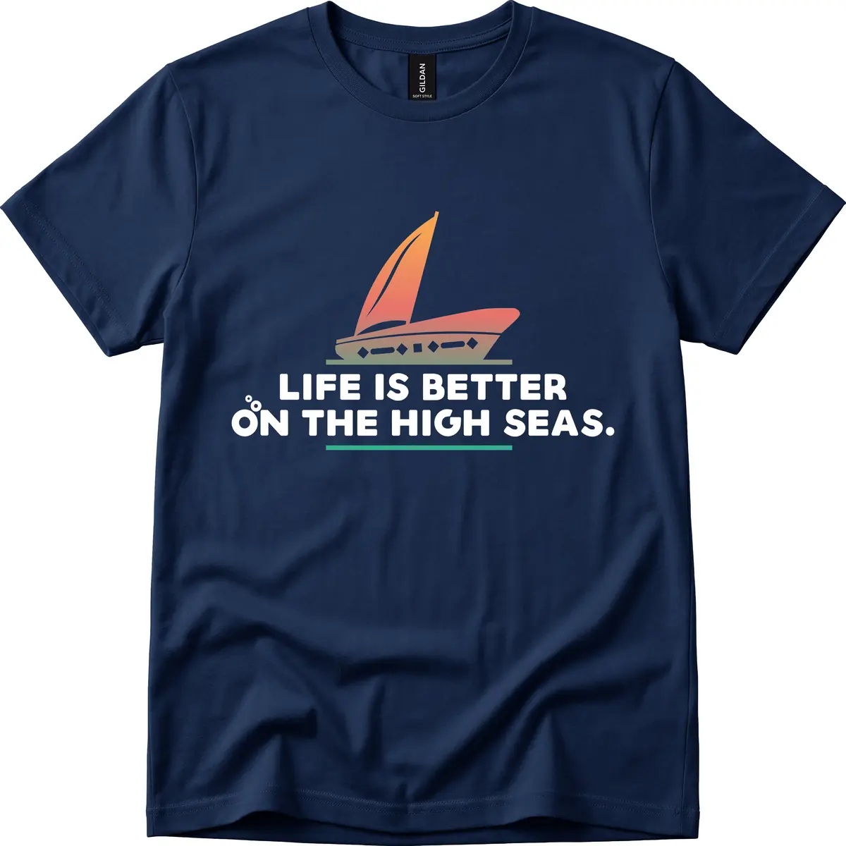 Life Is Better On The High Seas T-Shirt in Navy