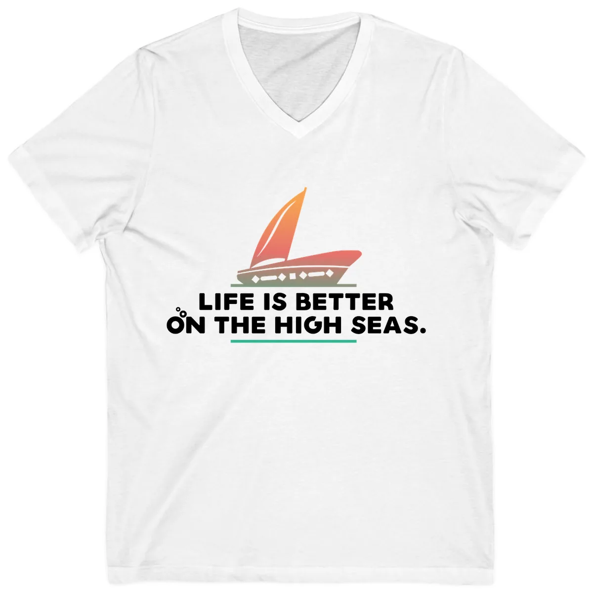 Life Is Better On The High Seas V-Neck in White
