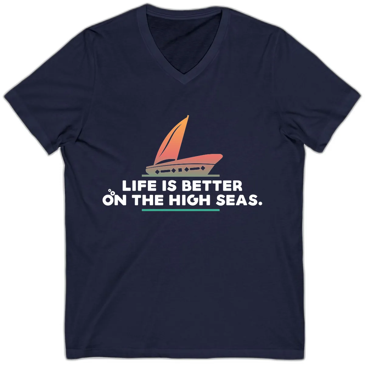 Life Is Better On The High Seas V-Neck in Navy