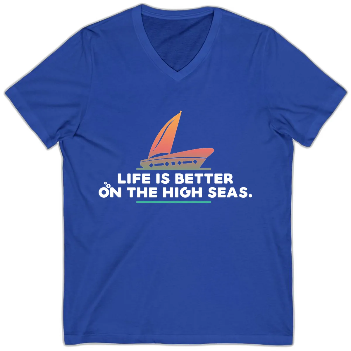 Life Is Better On The High Seas V-Neck in True Royal