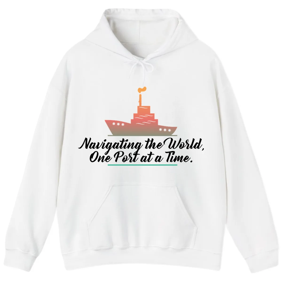 Navigating The World, One Port At A Time Hoodie in White