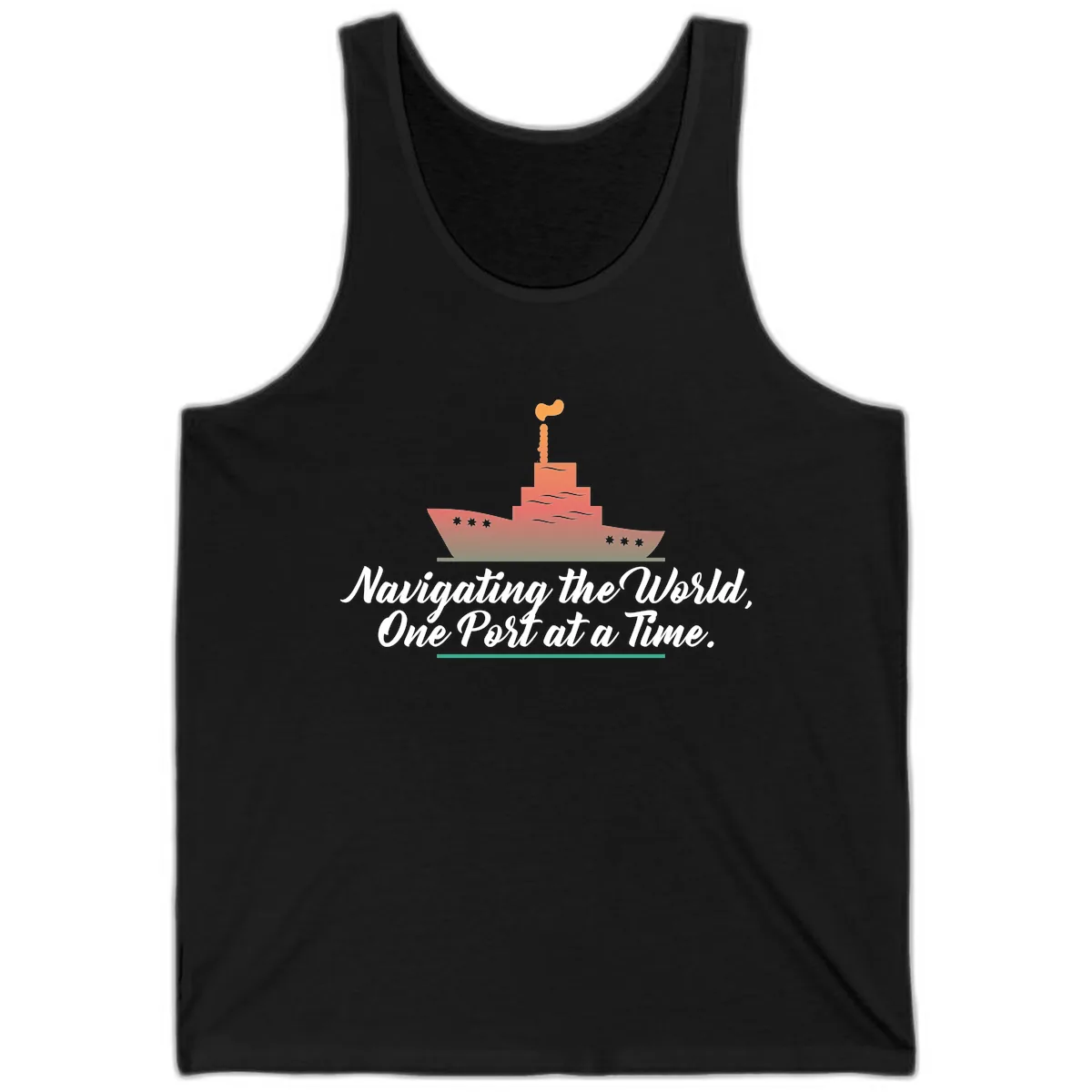 Navigating The World, One Port At A Time Tank in Black
