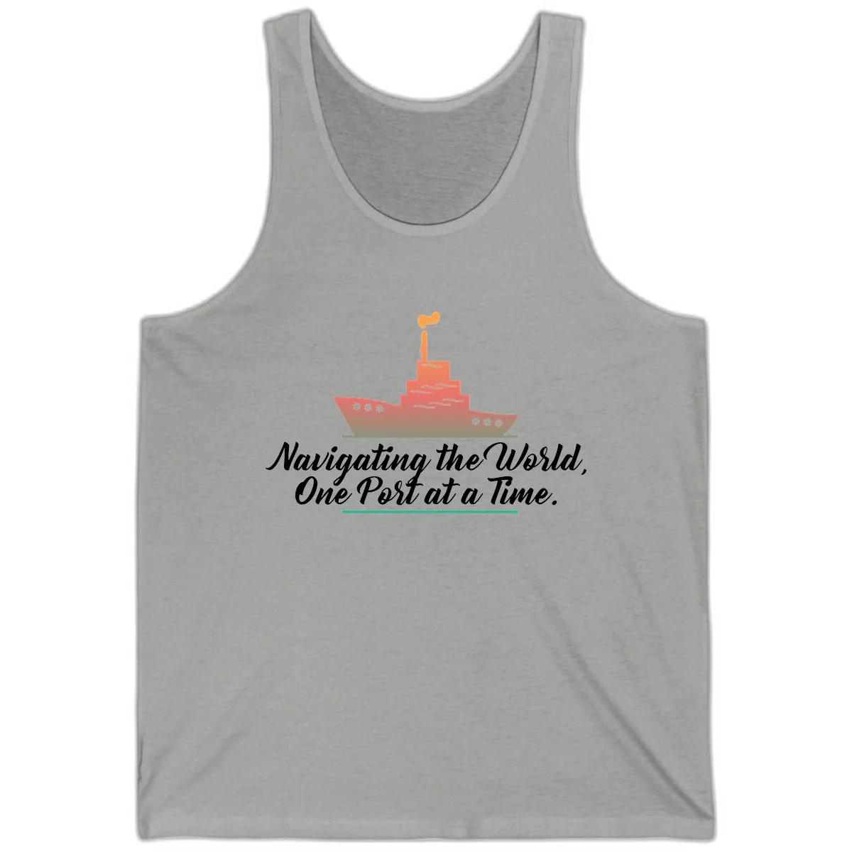 Navigating The World, One Port At A Time Tank in Athletic Heather