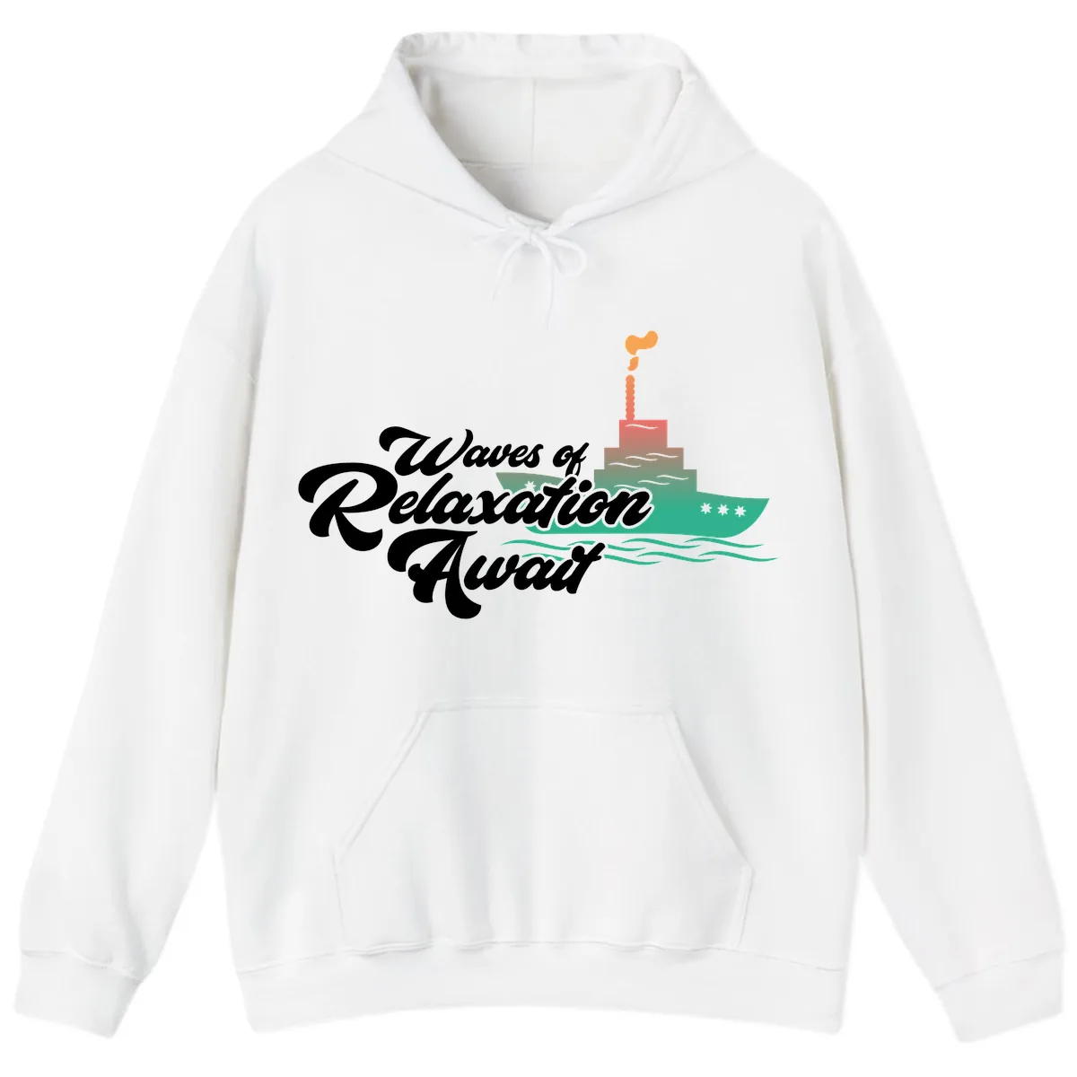 Waves Of Relaxation Await Hoodie in White