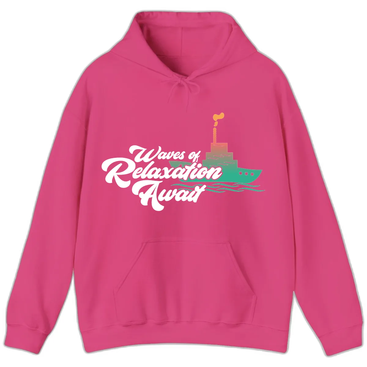 Waves Of Relaxation Await Hoodie in Heliconia
