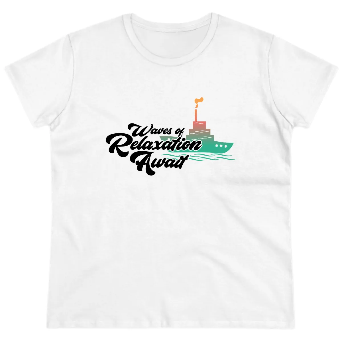 Waves Of Relaxation Await Ladies Tee in White