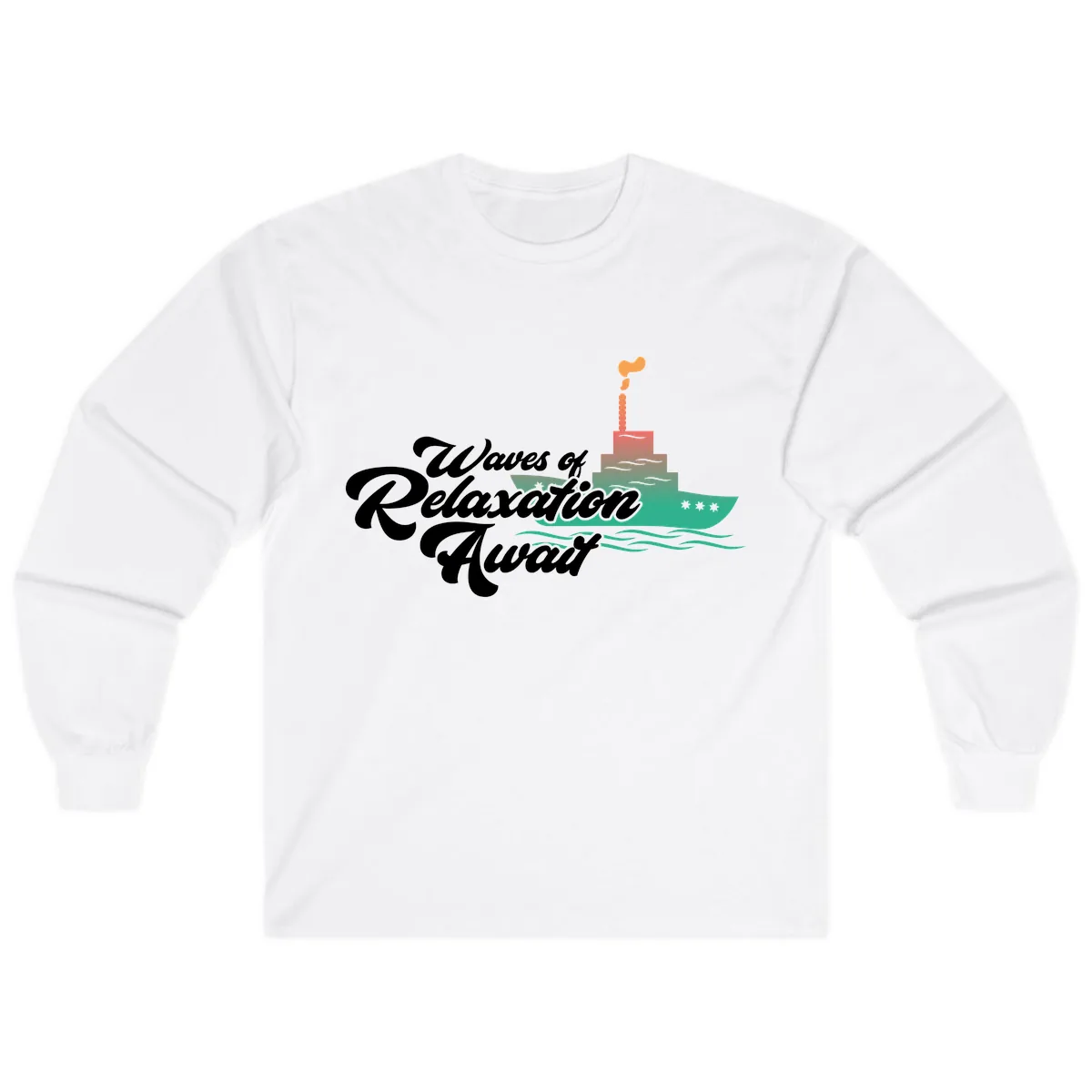 Waves Of Relaxation Await Long Sleeve in White