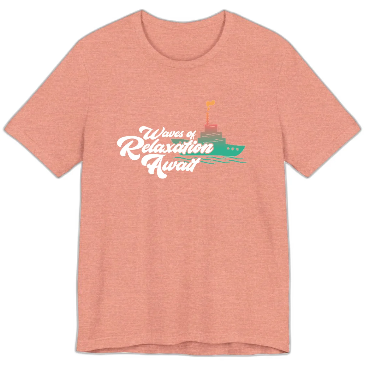 Waves Of Relaxation Await Premium T-Shirt in Heather Sunset