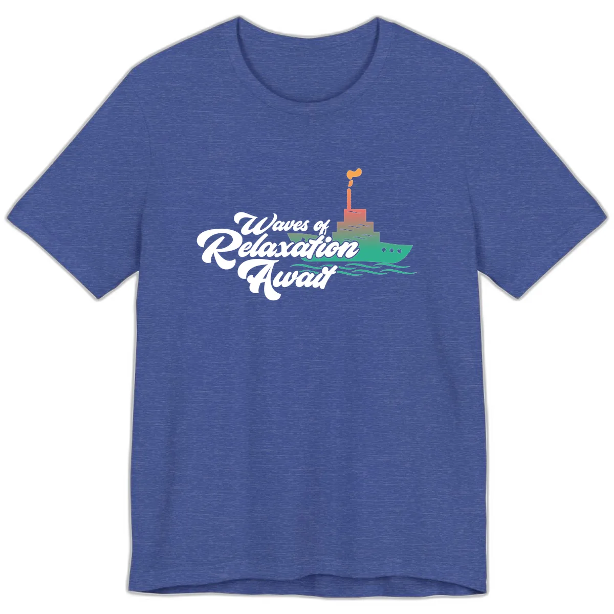 Waves Of Relaxation Await Premium T-Shirt in Heather True Royal