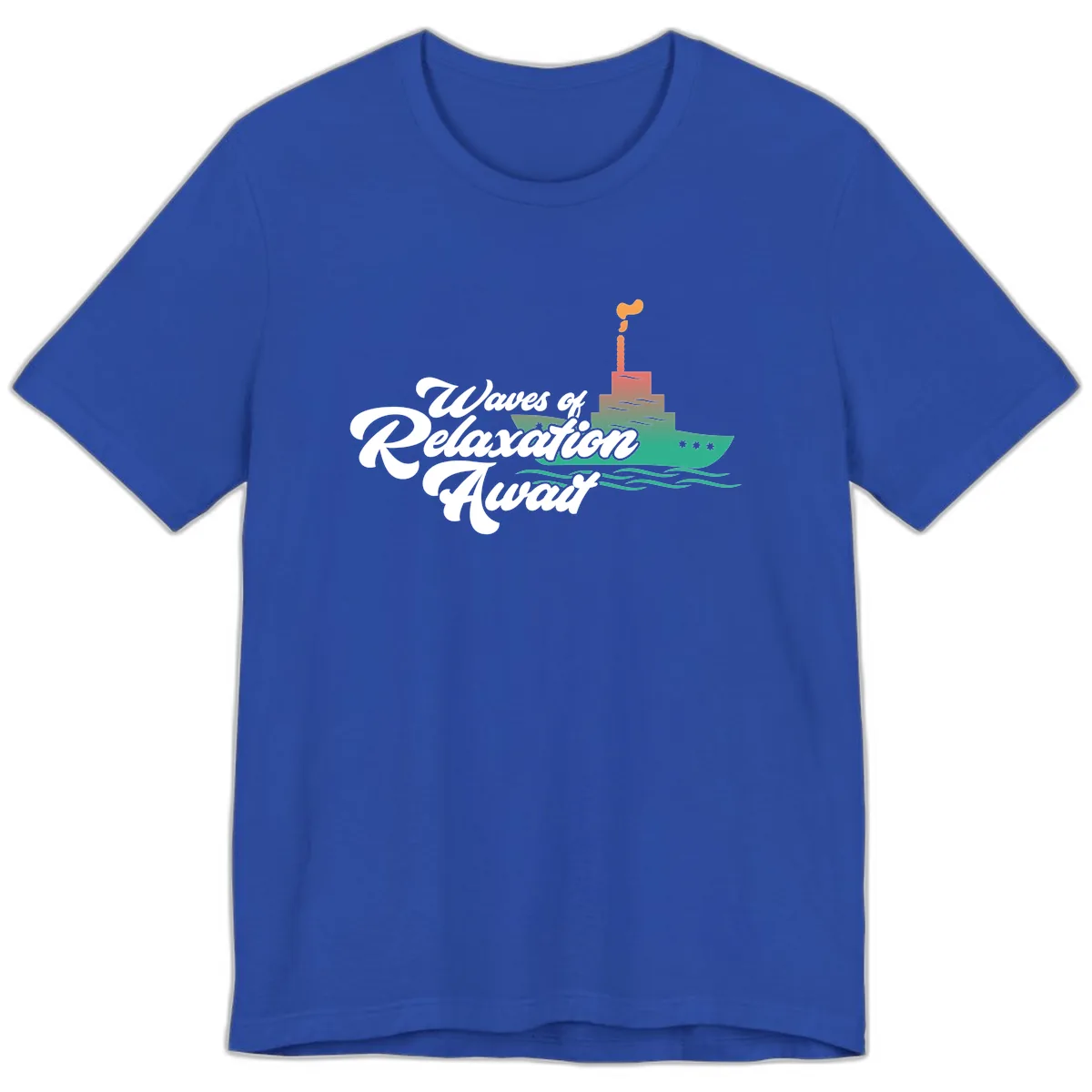 Waves Of Relaxation Await Premium T-Shirt in True Royal
