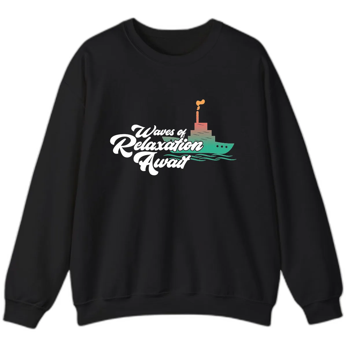 Waves Of Relaxation Await Sweatshirt in Black