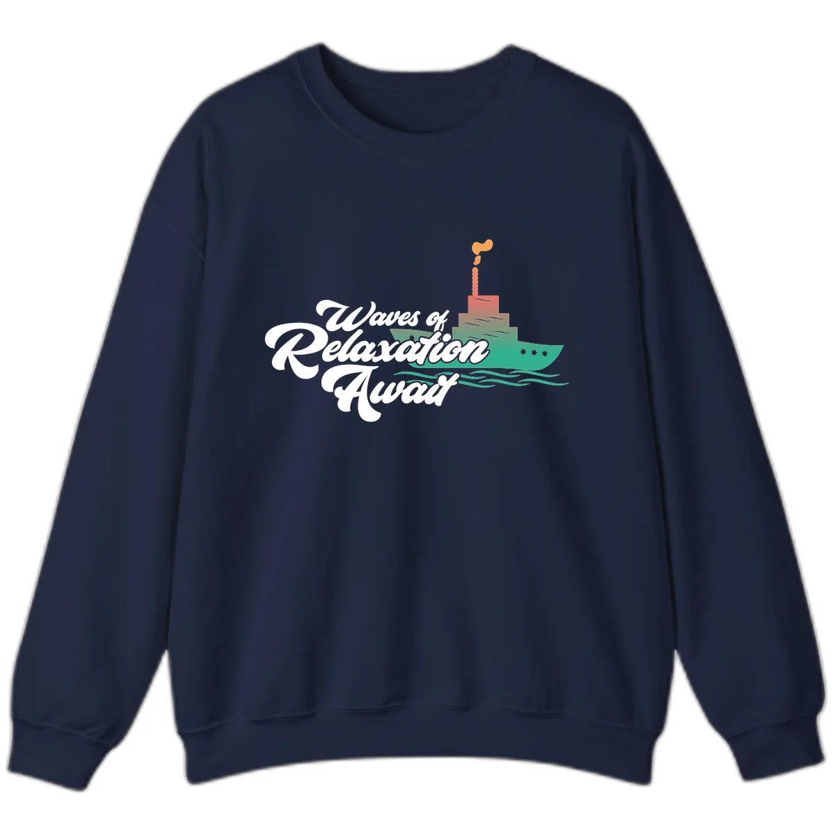Waves Of Relaxation Await Sweatshirt in Navy