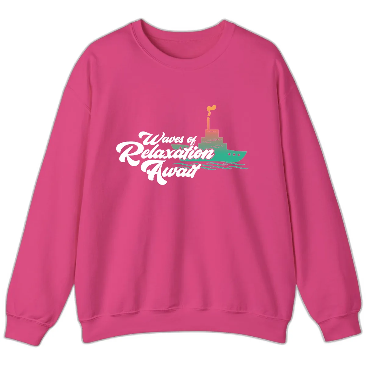 Waves Of Relaxation Await Sweatshirt in Heliconia