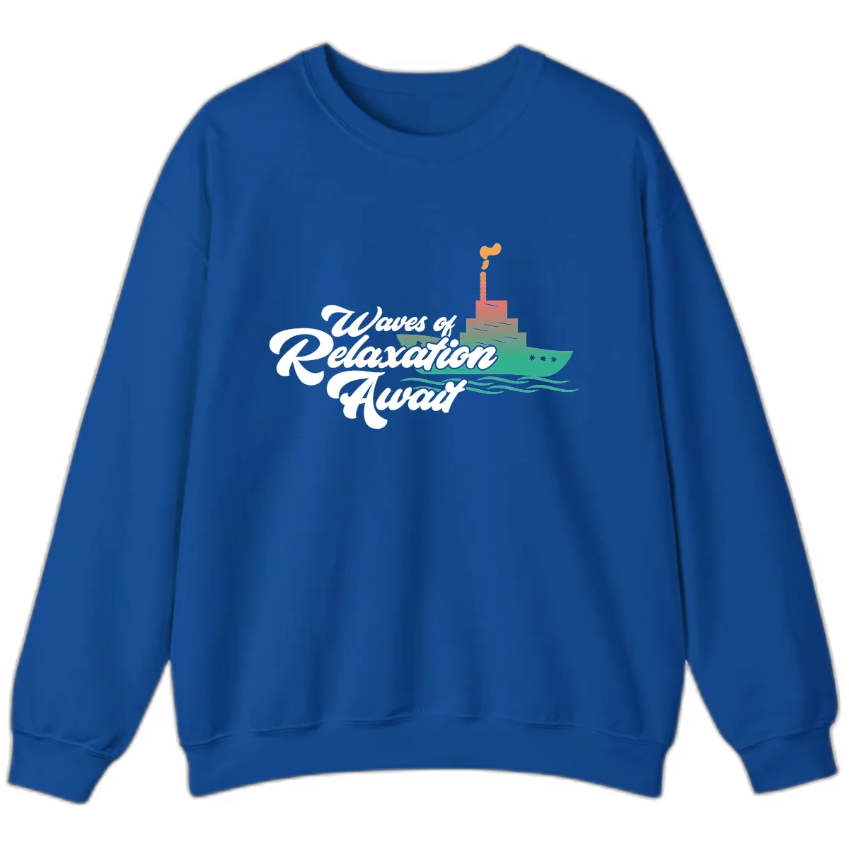 Waves Of Relaxation Await Sweatshirt in Royal