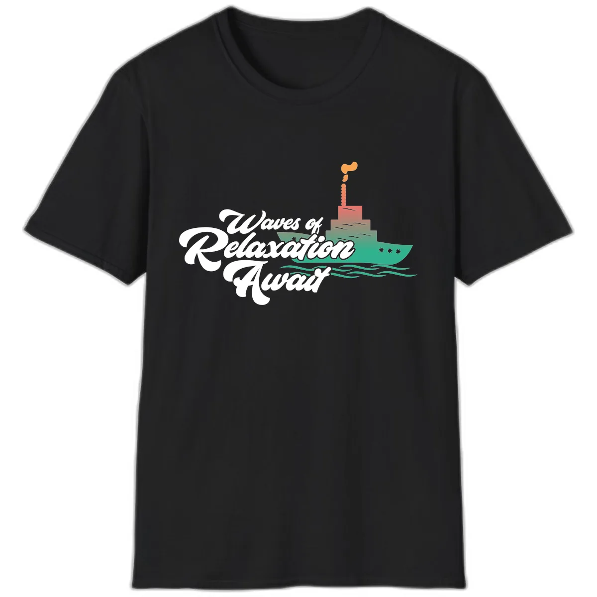 Waves Of Relaxation Await T-Shirt in Black