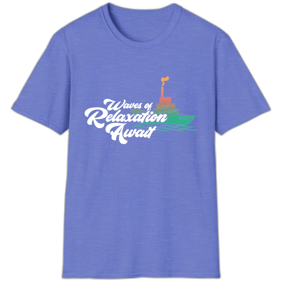 Waves Of Relaxation Await T-Shirt in Heather Royal