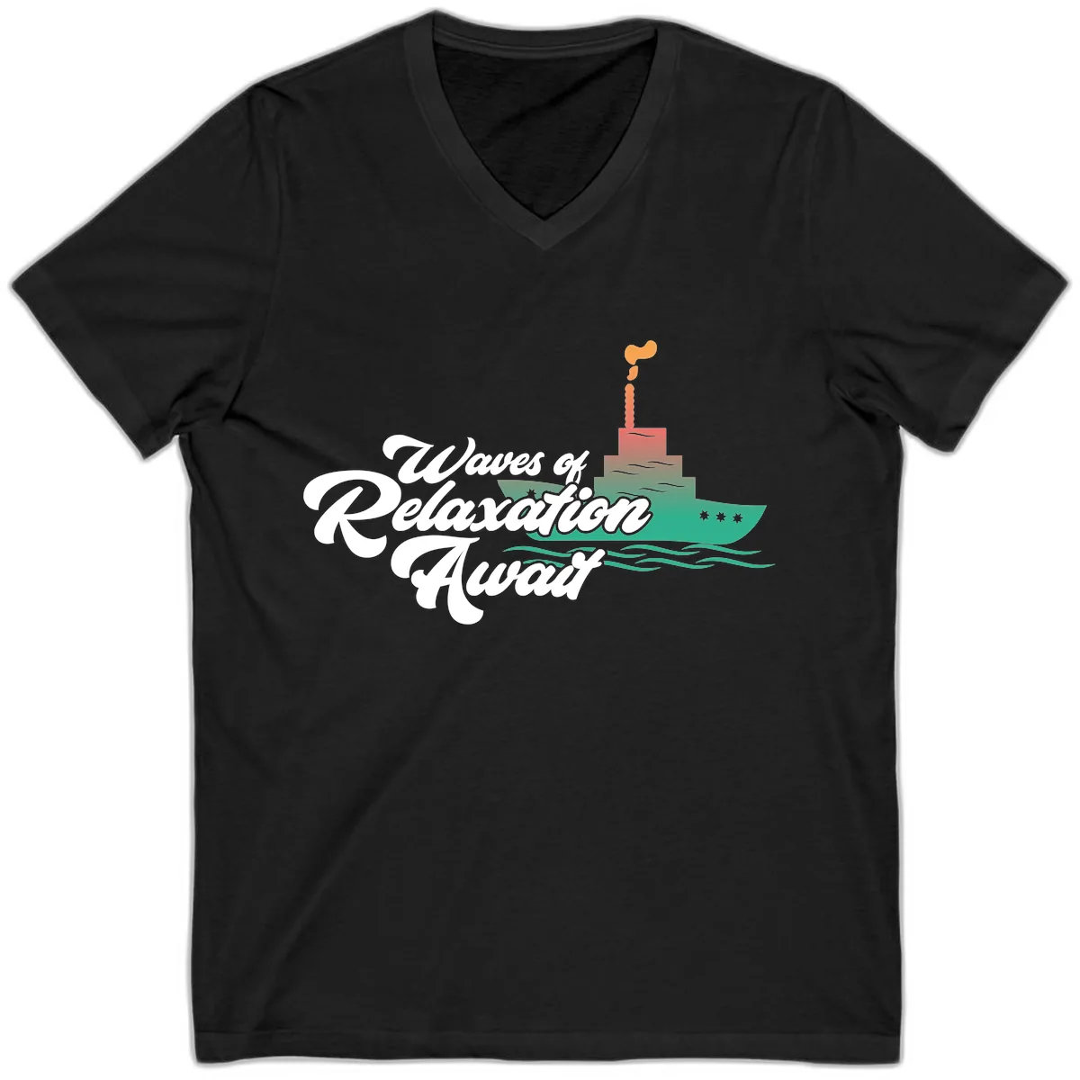 Waves Of Relaxation Await V-Neck in Black