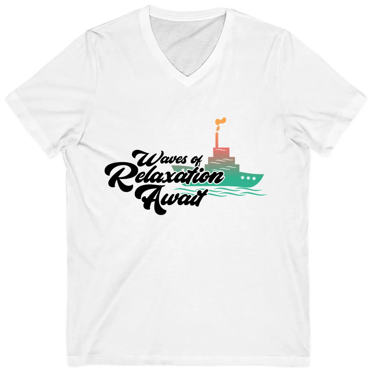 Waves Of Relaxation Await V-Neck in White