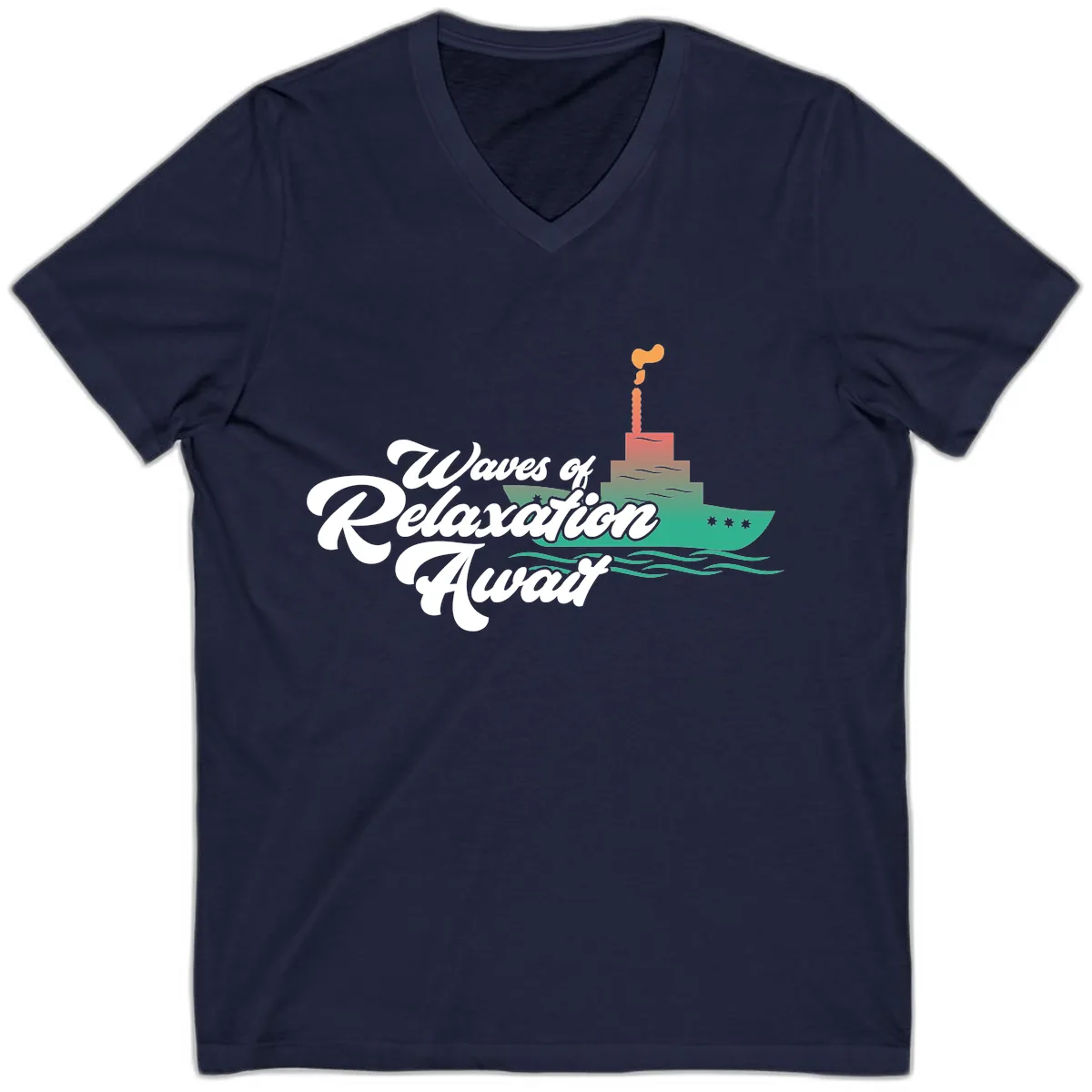 Waves Of Relaxation Await V-Neck in Navy