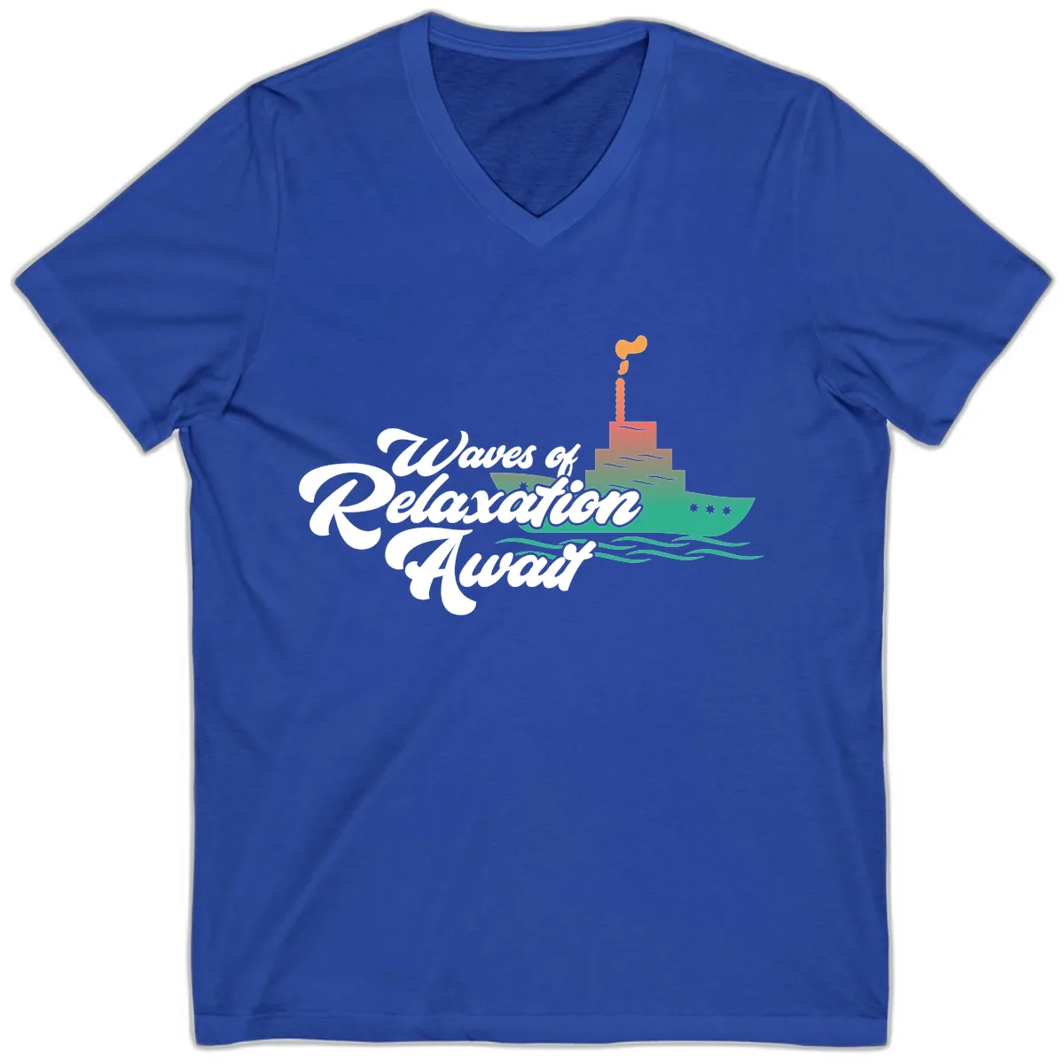 Waves Of Relaxation Await V-Neck in True Royal