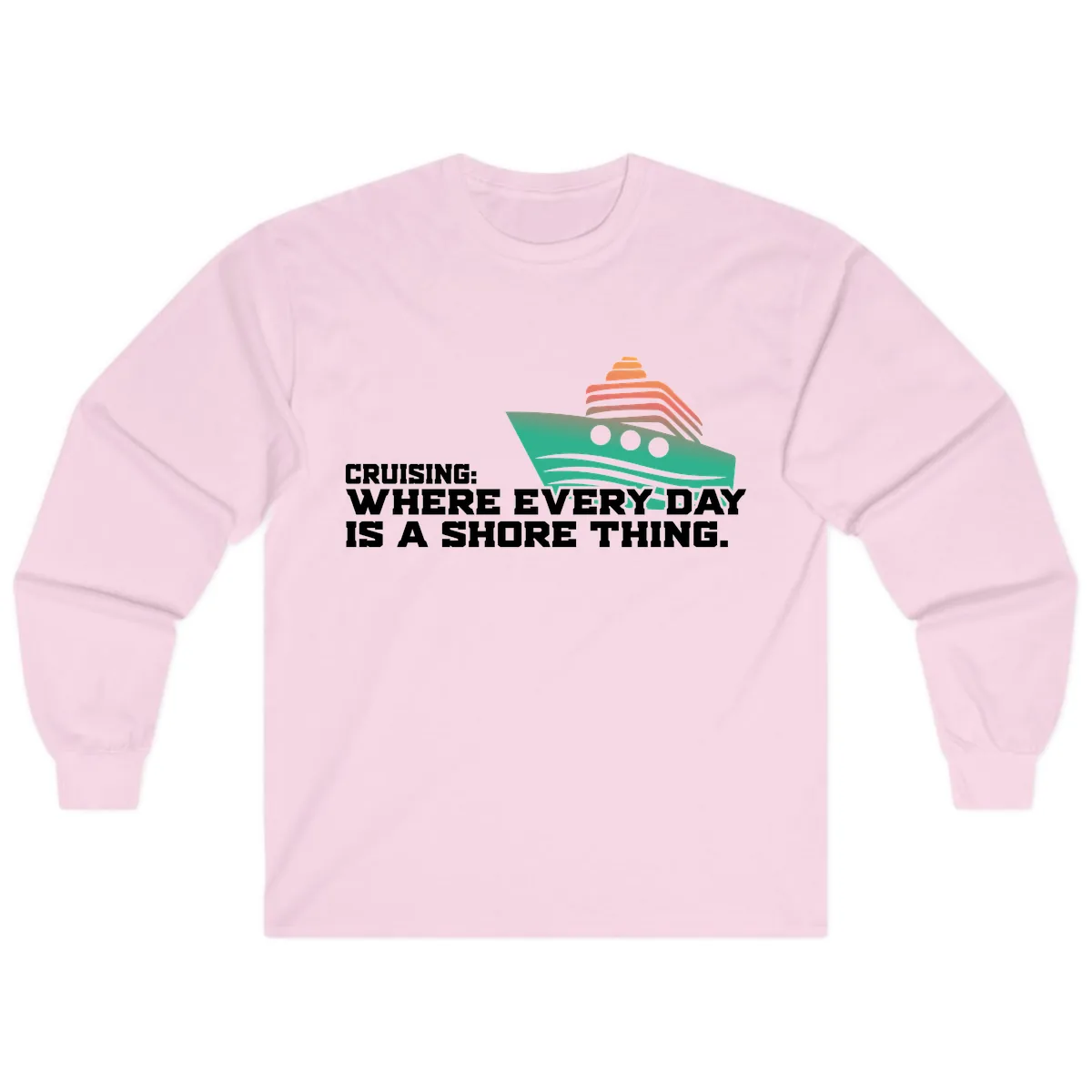 Where Every Day Is A Shore Thing Long Sleeve in Light Pink