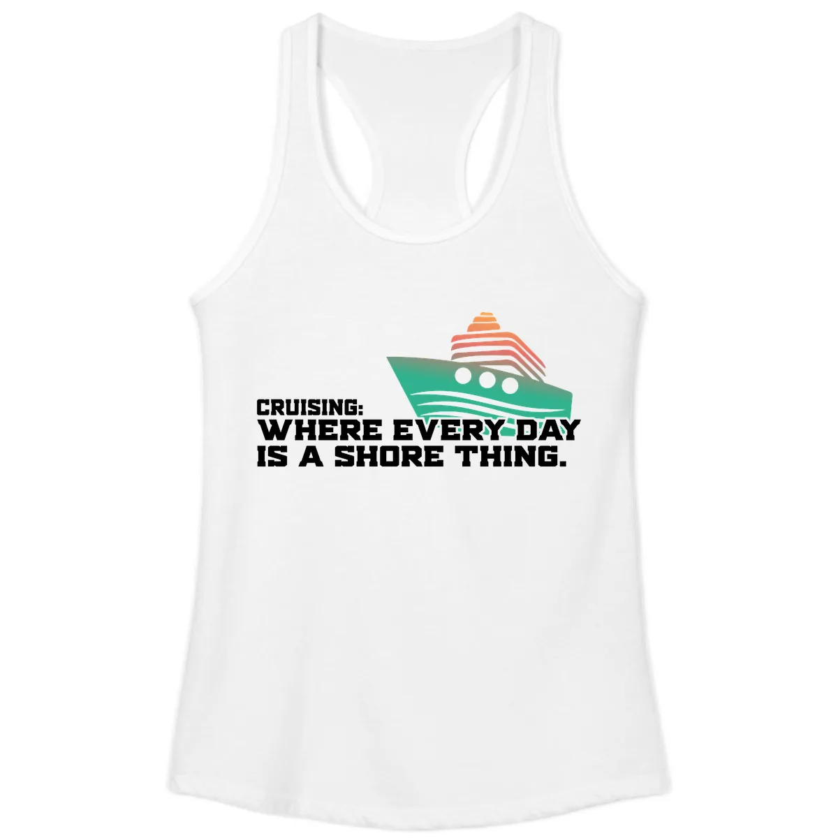 Where Every Day Is A Shore Thing Ladies Tank in White