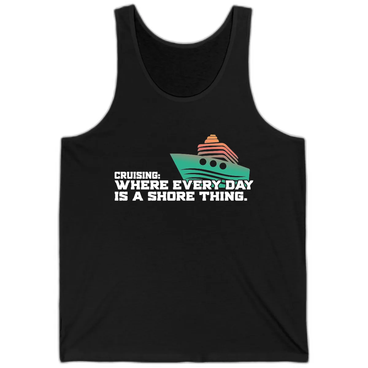 Where Every Day Is A Shore Thing Tank in Black
