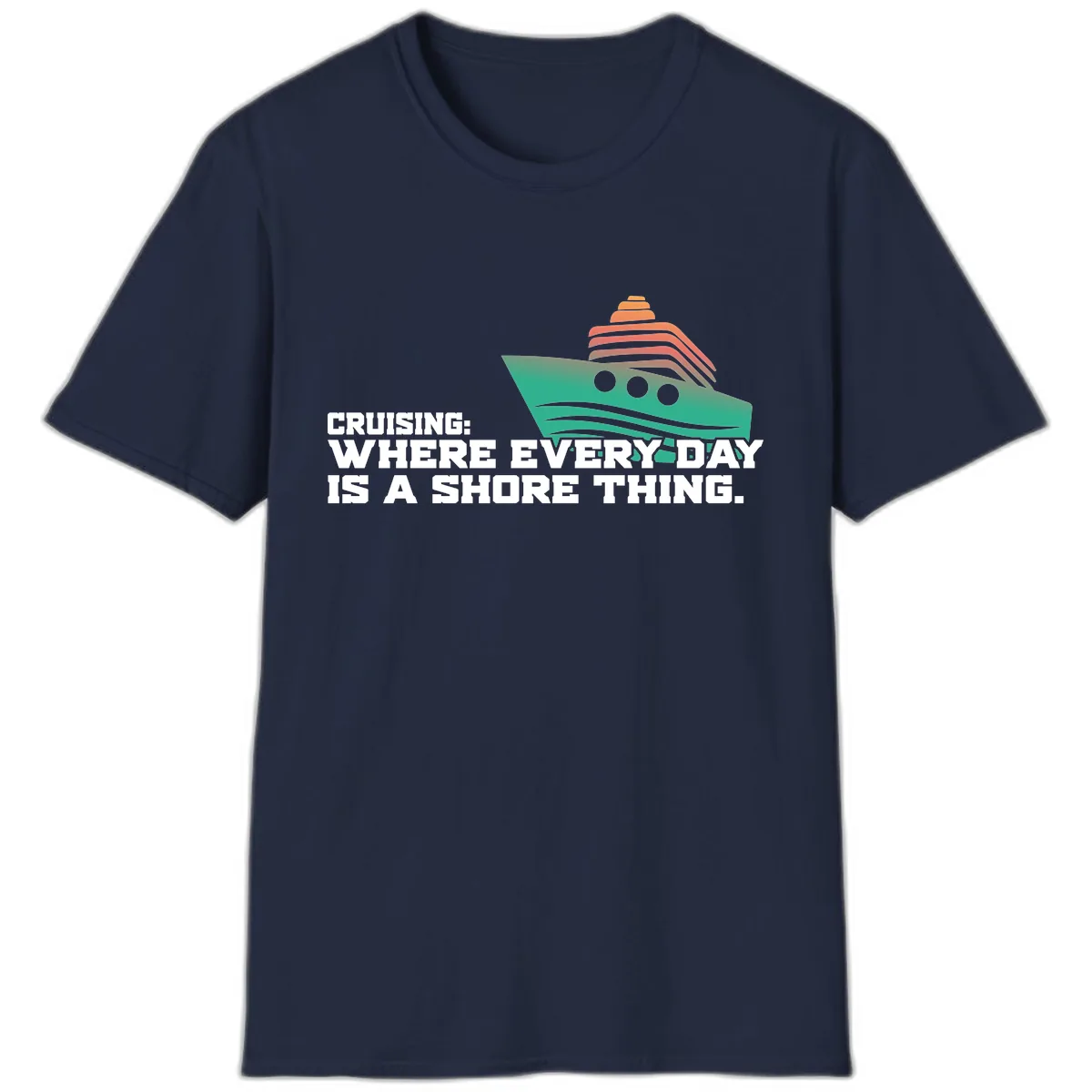Where Every Day Is A Shore Thing T-Shirt in Navy