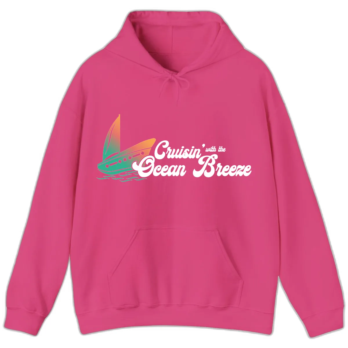 Cruisin' With The Ocean Breeze Hoodie in Heliconia