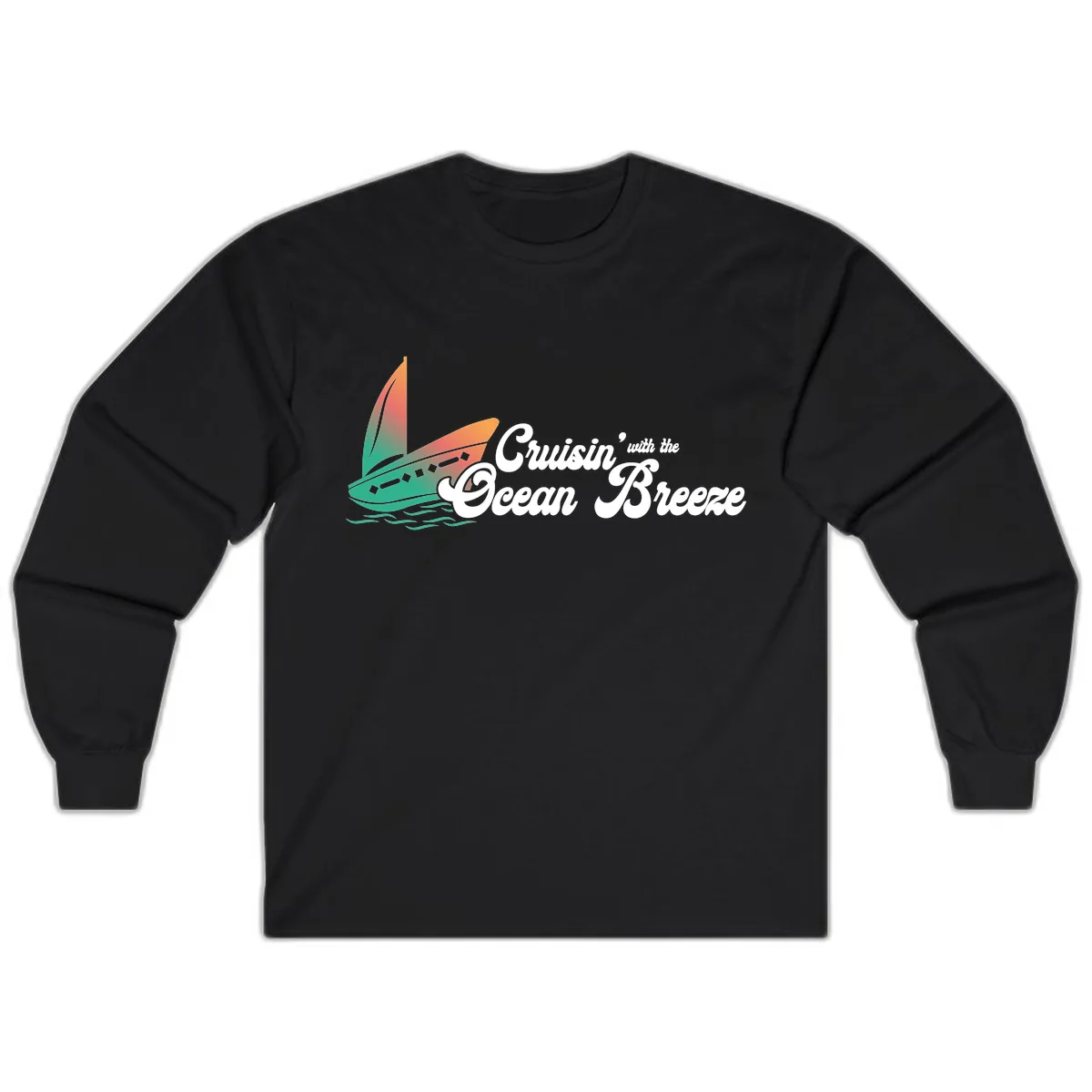 Cruisin' With The Ocean Breeze Long Sleeve in Black