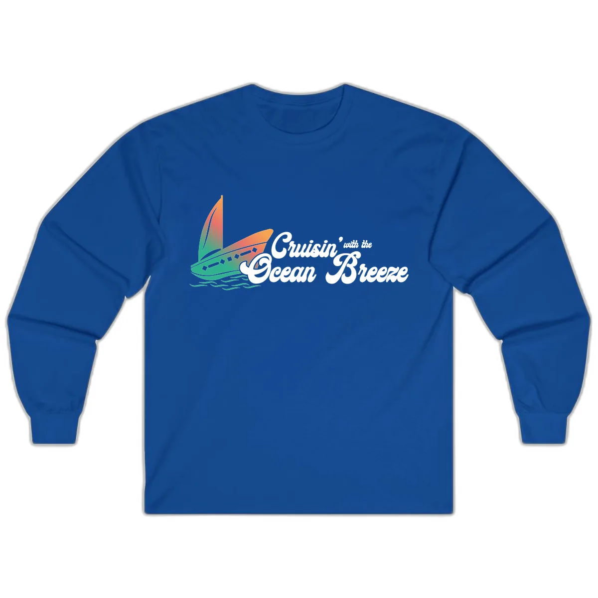 Cruisin' With The Ocean Breeze Long Sleeve in Royal