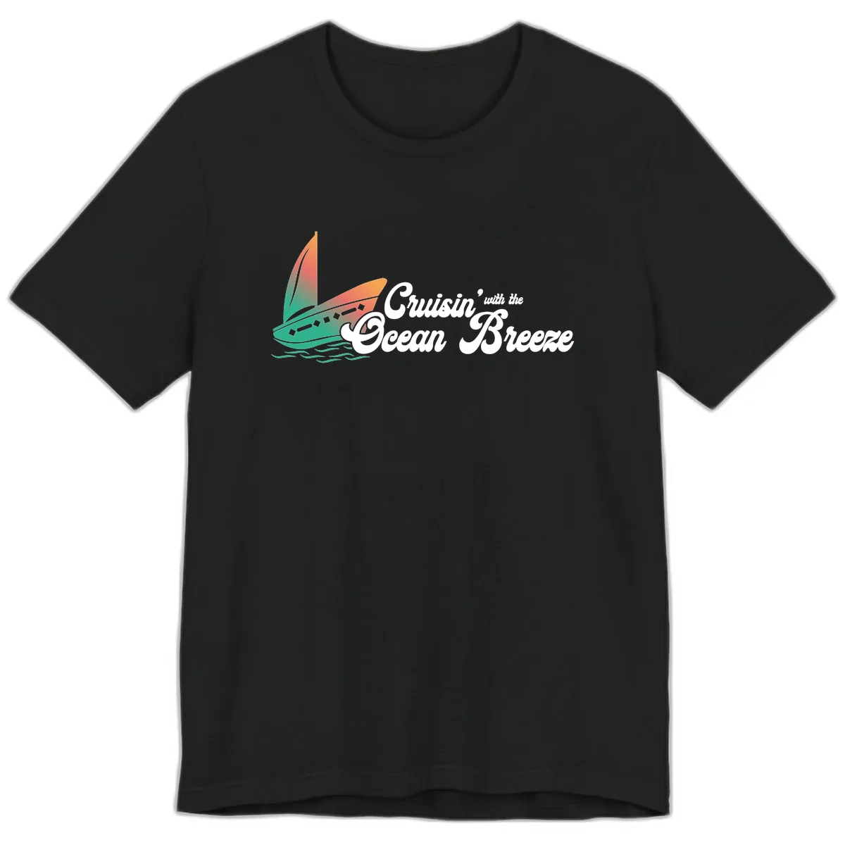 Cruisin' With The Ocean Breeze Premium T-Shirt in Black