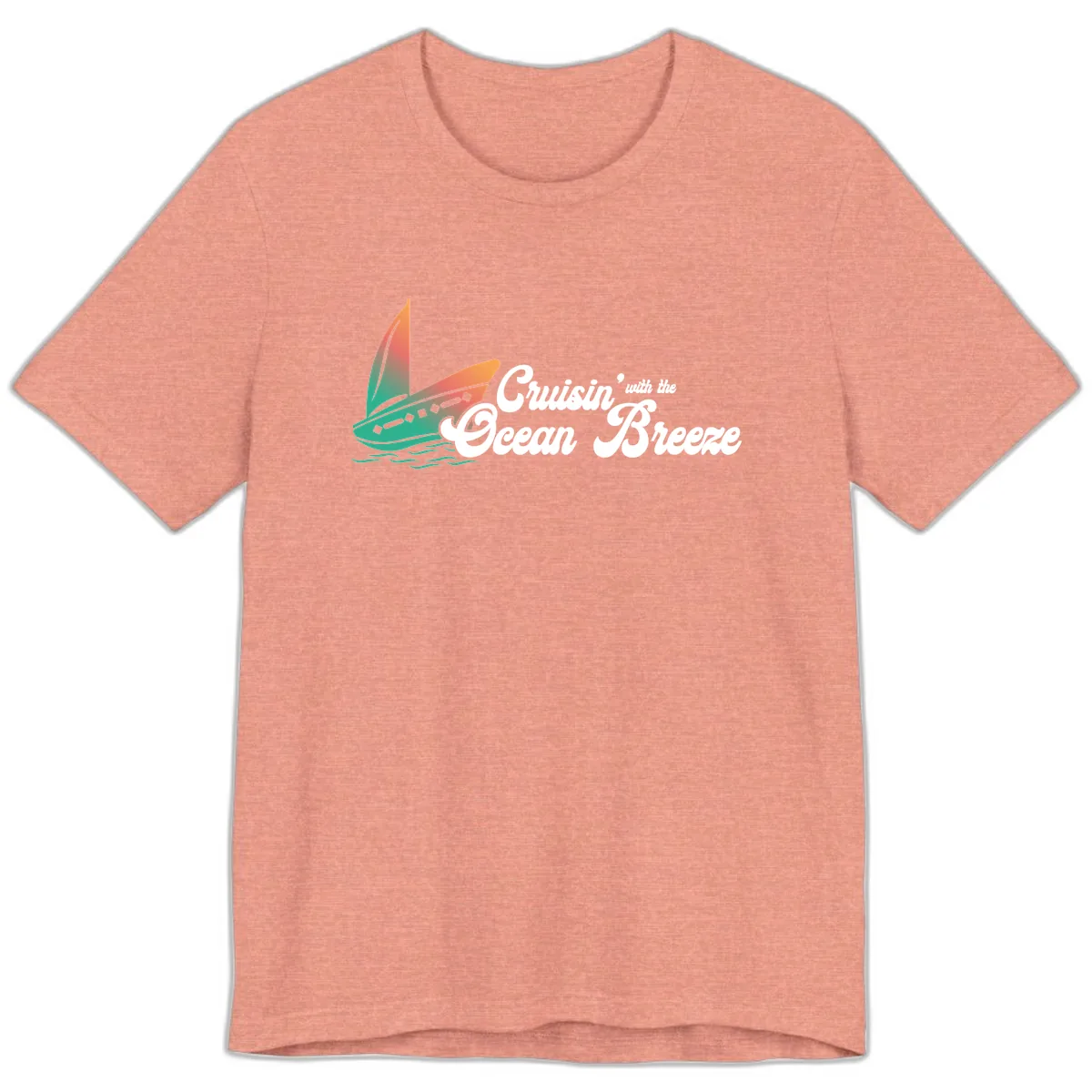 Cruisin' With The Ocean Breeze Premium T-Shirt in Heather Sunset