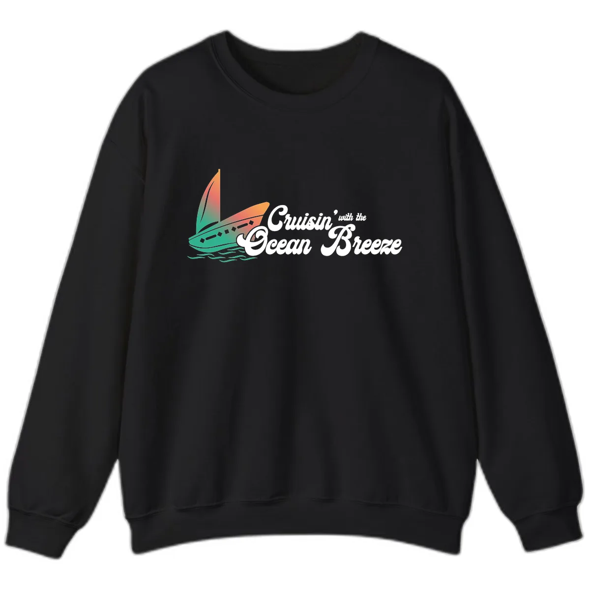 Cruisin' With The Ocean Breeze Sweatshirt in Black