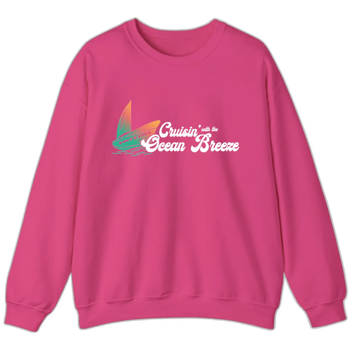 Cruisin' With The Ocean Breeze Sweatshirt in Heliconia