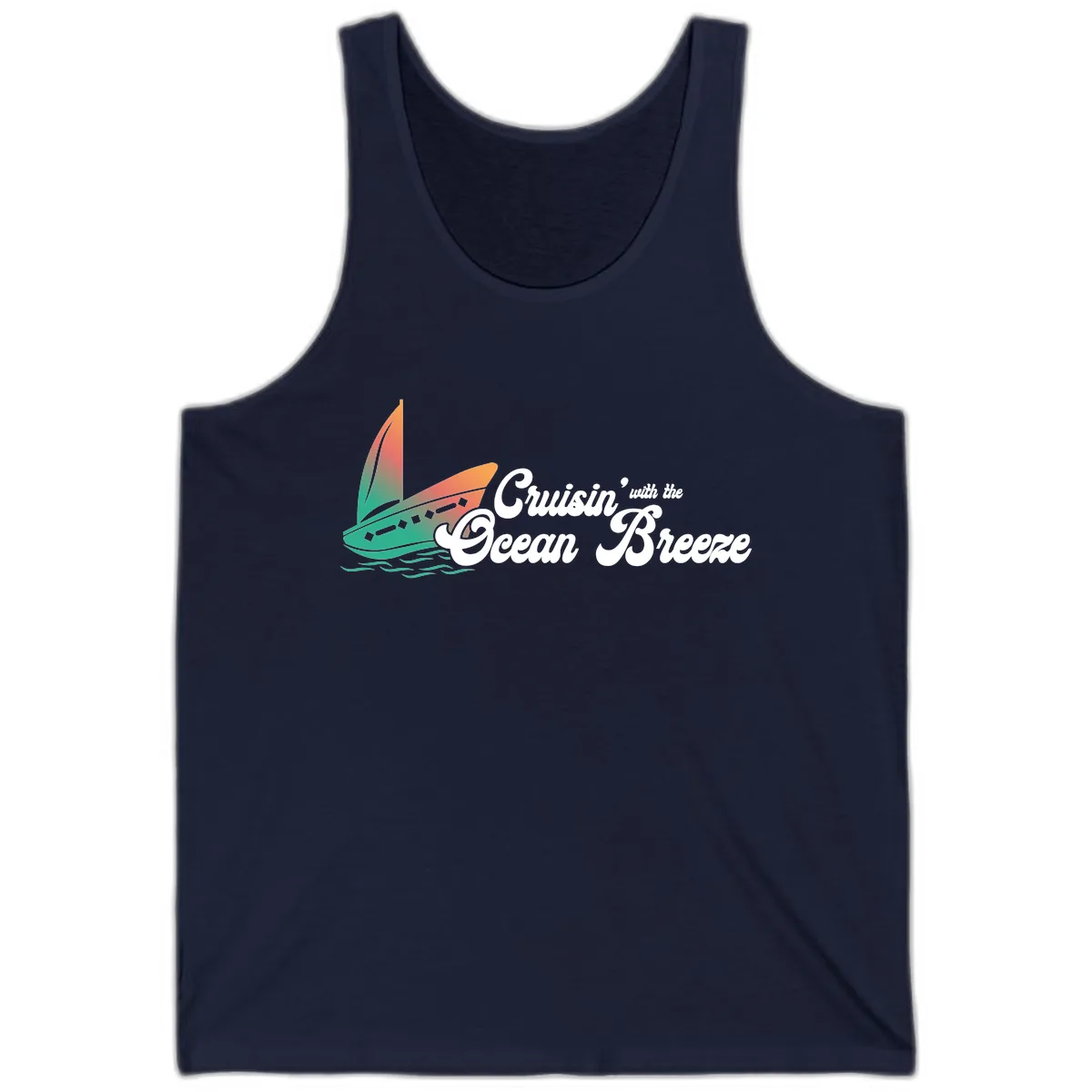 Cruisin' With The Ocean Breeze Tank in Navy