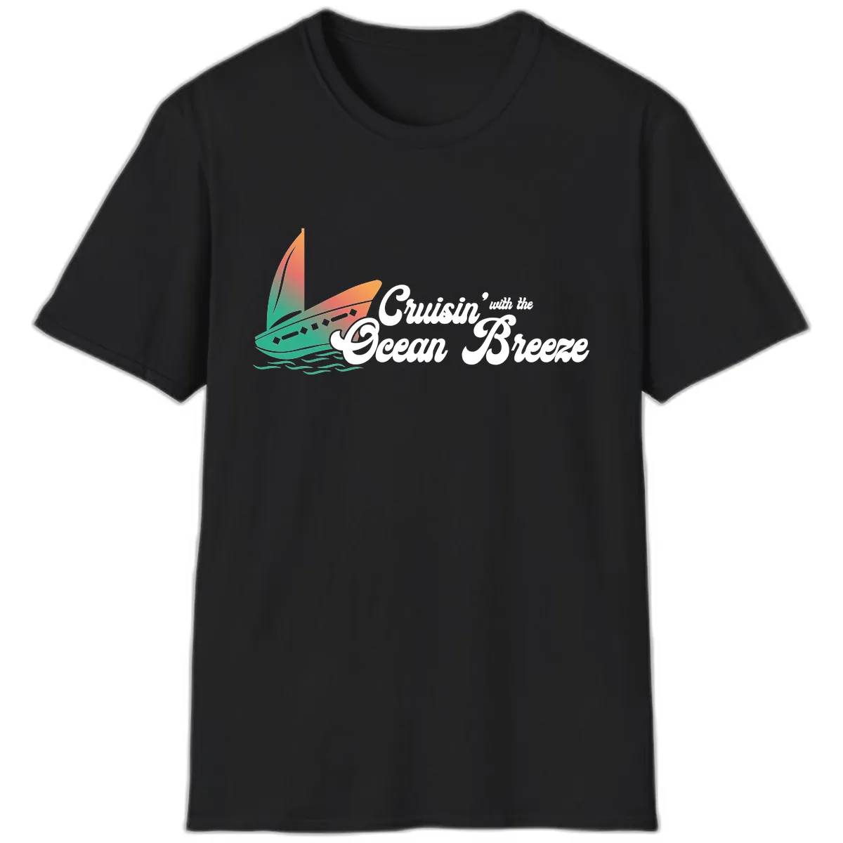 Cruisin' With The Ocean Breeze T-Shirt in Black