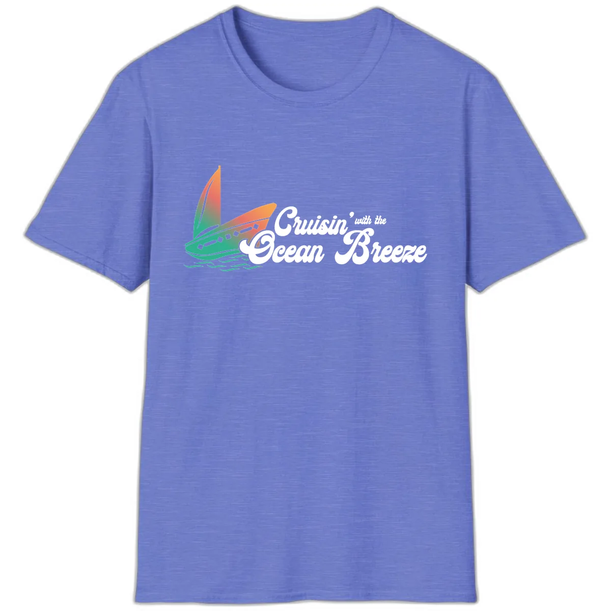 Cruisin' With The Ocean Breeze T-Shirt in Heather Royal